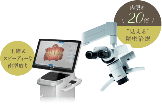 正確&スピーディーな歯型取り、肉眼の「20倍」“見える”精密治療