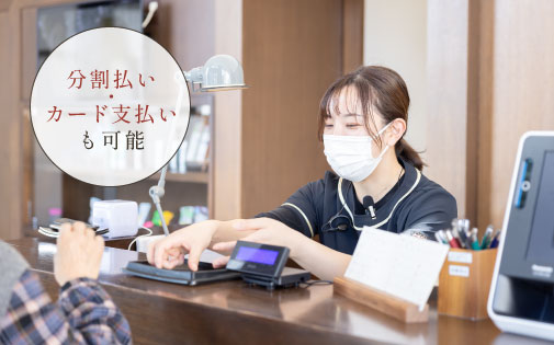 分割払い・カード支払いも可能